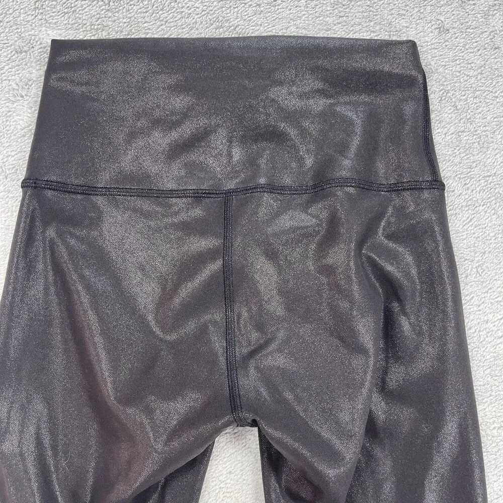 Lululemon Wunder Train 25 In Foil Leggings Womens 4 Black Stretch Yoga Running - Picture 5 of 9